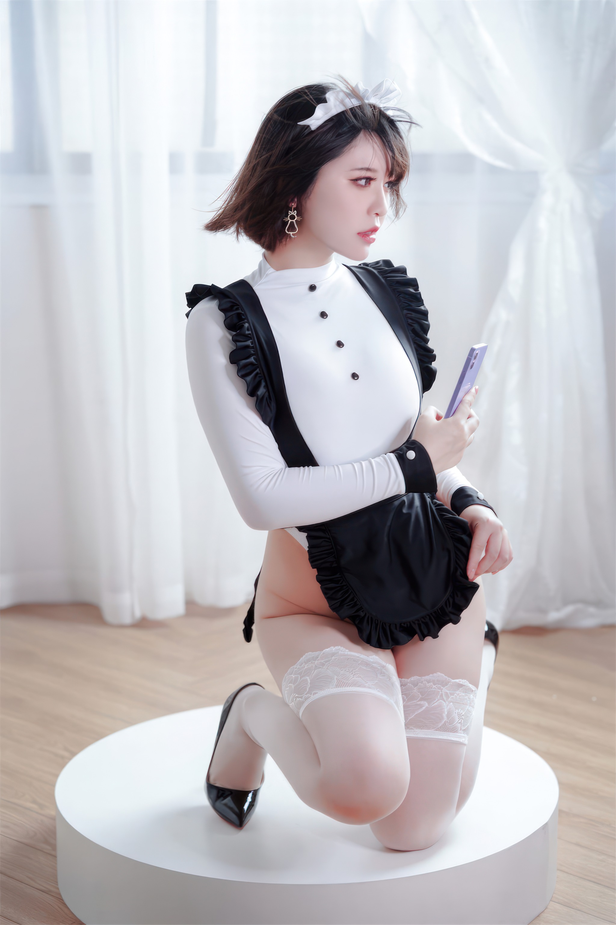 半半子 - NO.048 纯白女仆[45P]-XikXak